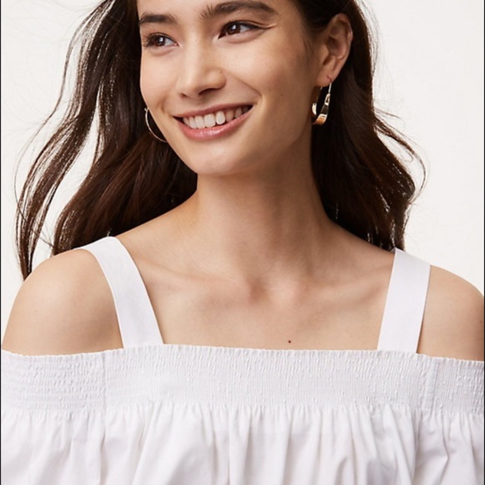 LOFT Smocked Off The Shoulder Blouse minimalist